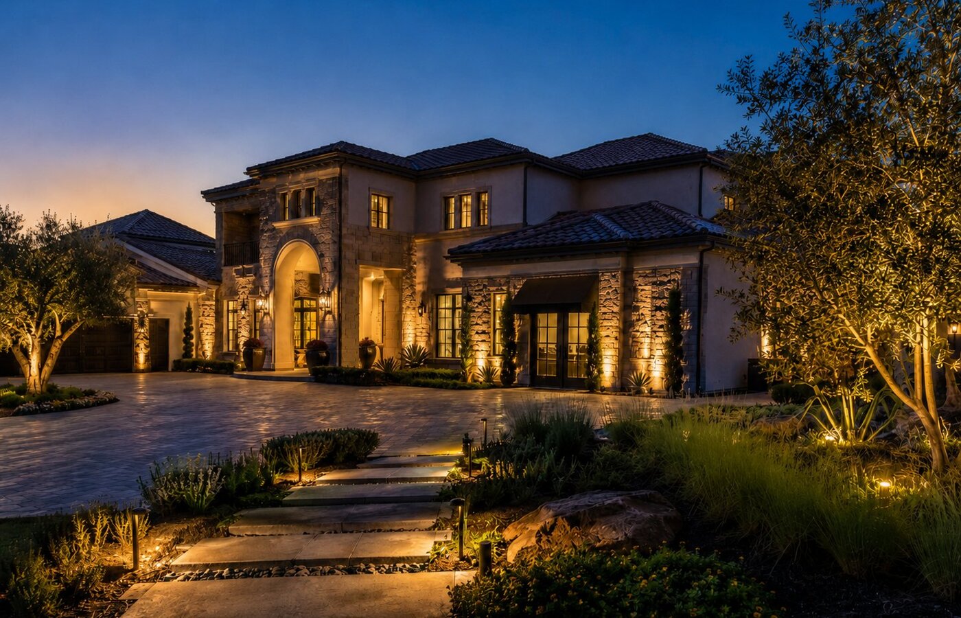 Mediterranean villa — lights off